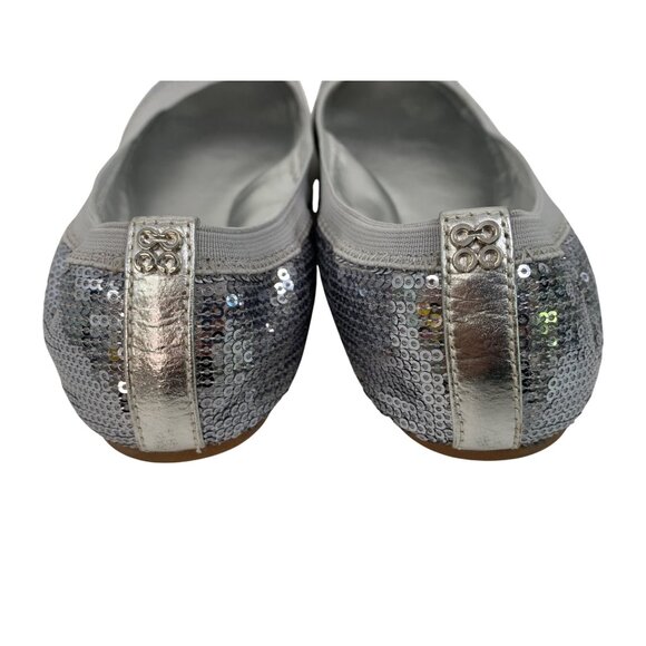 Coach Womens Silver Sequin Ballet Flats Size 7B Q10643 Purse Shoes EUC - Picture 5 of 12